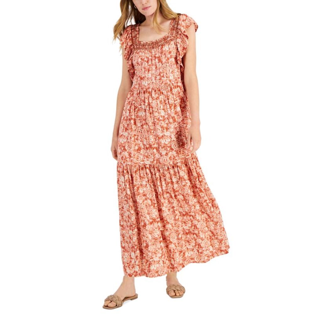 Jamie Layla Petite Printed Flutter Sleeve Maxi Dress